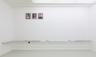 Yellow portrait (Coward), Lavender (Beta), Blue (Anxious), padlock (columbine cafe) by Bunny Rogers